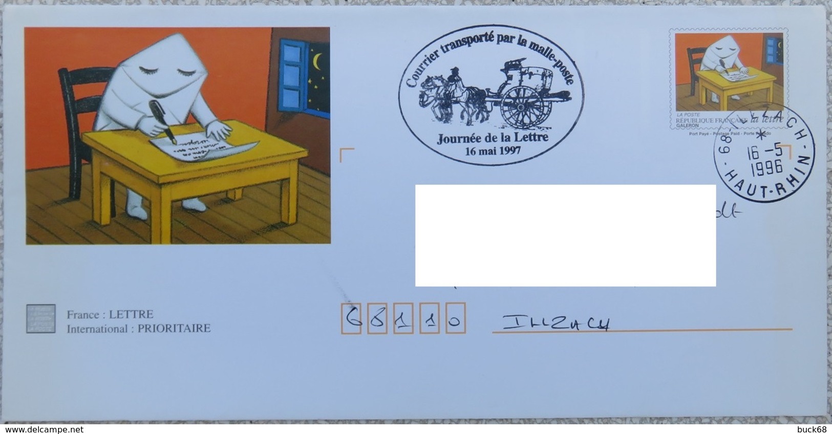 FRANCE 3060 3061 3062 3064 3065 FDC Courrier Transporté Par Malle-poste Journée De La Lettre 1997 [GR] - 1990-1999