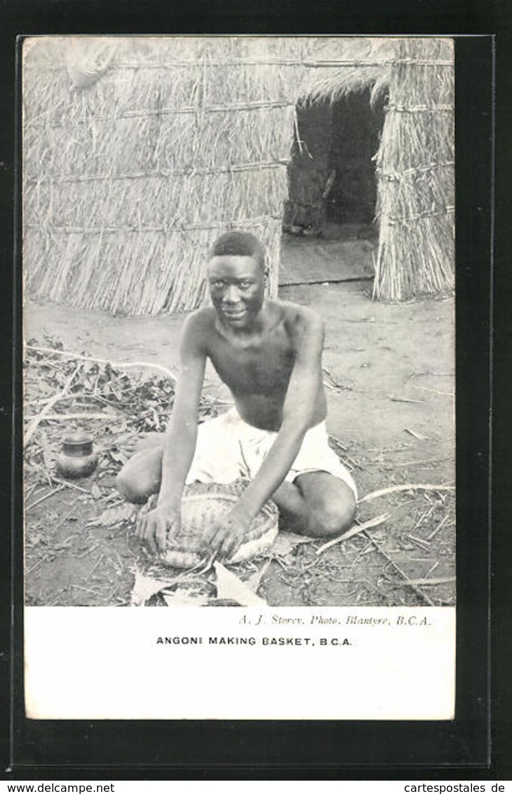 CPA Angoni Making Basket, Korbmacher - Non Classés