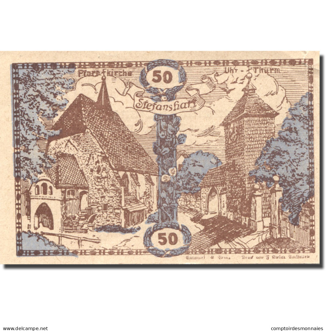 Billet, Autriche, Stefanshart, 50 Heller, Monument, 1920 SPL Mehl:FS 1013a - Autriche