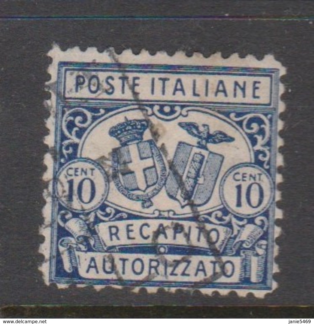 Italy AD 2 1928 Authorized Delivery Stamps, 10c Blue Perf 14.used - Pneumatic Mail