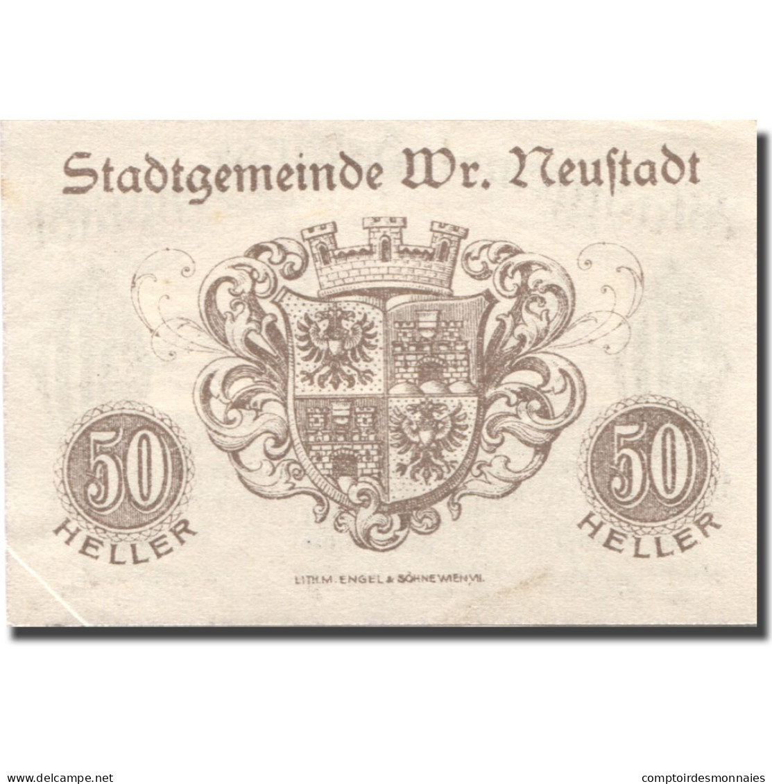 Billet, Autriche, Neustadt, 50 Heller, Château 1920-12-31, SPL Mehl:FS 1230b - Autriche