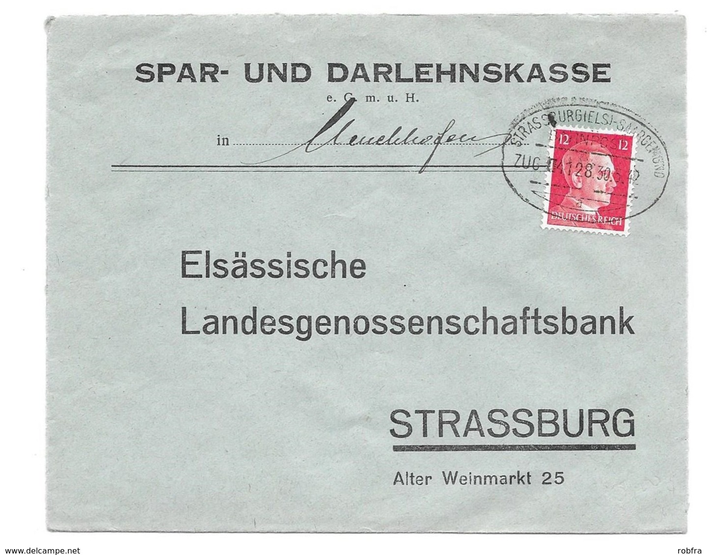BAHNPOST STRASSBURG-SAARGEMÜND, Zug 04128, 1942 - Autres & Non Classés