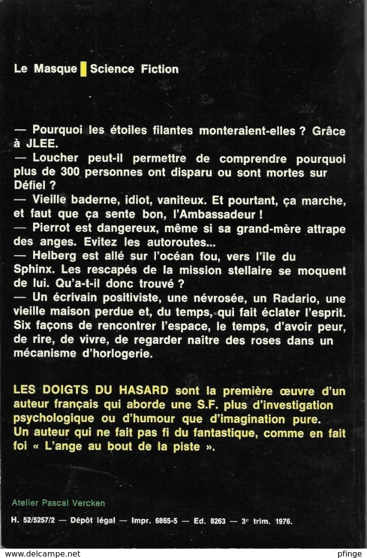 Les Doigts Du Hasard Par René-Jacques Victor - Le Masque Science Fiction N°46 - Le Masque SF