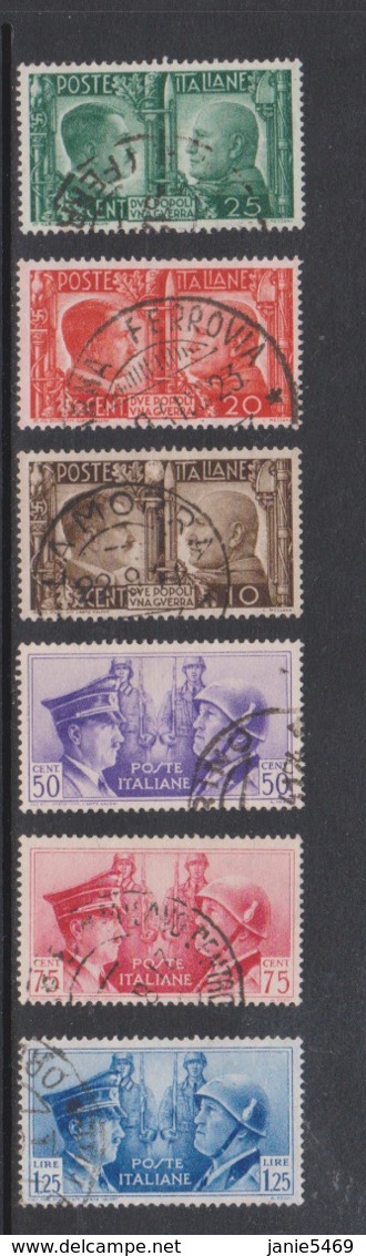Italy S 452-457 1941 Germany Friendship,Used, - Oblitérés