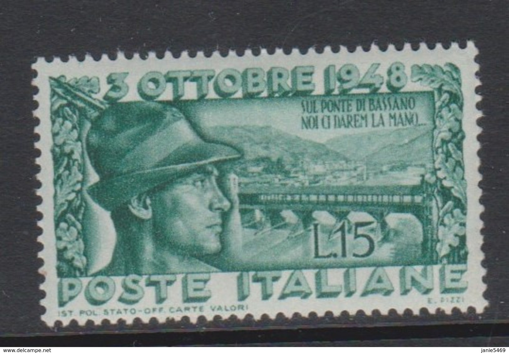 Italy Republic S 592 1948 Bassano Bridge,mint Hinged - 1946-60: Mint/hinged