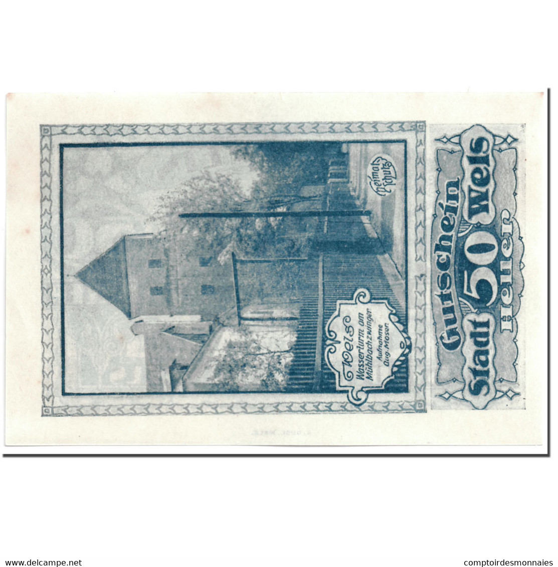 Billet, Autriche, Wels, 50 Heller, Paysage, SPL, Mehl:1167 II - Autriche