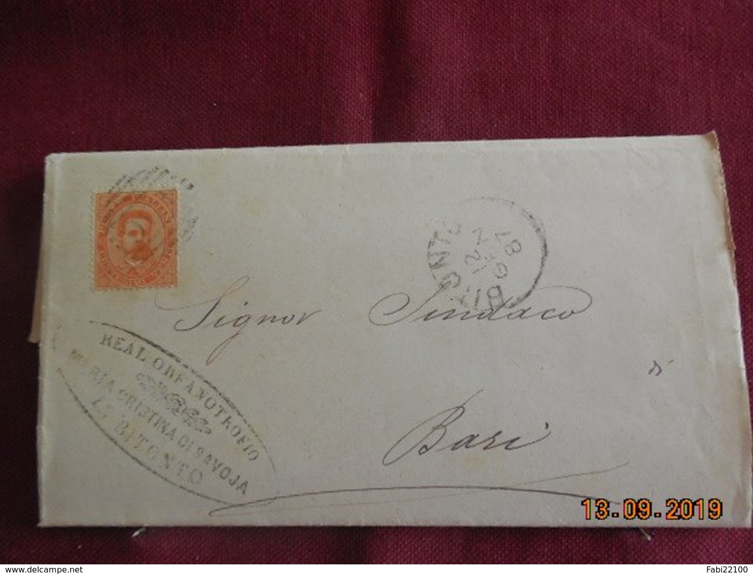 Lettre De 1887 De Bitonto à Destination De Bari - Marcophilia