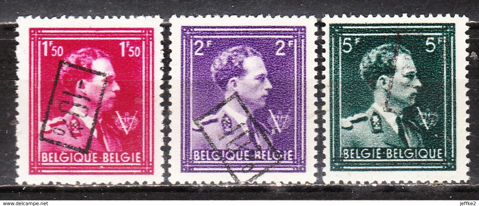 724N/P**  Leopold III Col Ouvert Surchargé -10% - BRUXELLES TOUR ET TAXIS - Série Complète - MNH** - LOOK!!!! - 1946 -10%