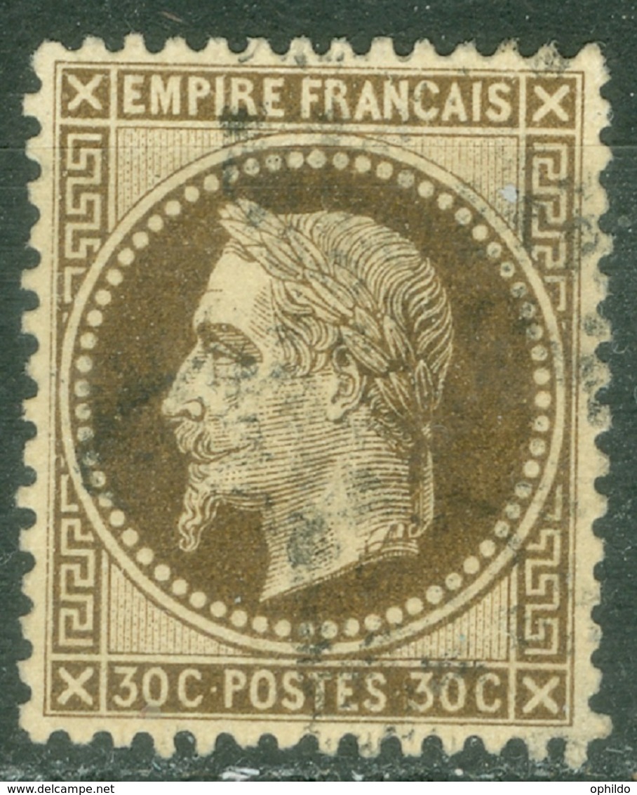 France  30 B   Ob  B Ou B/TB  Brun Noir - 1863-1870 Napoléon III Lauré