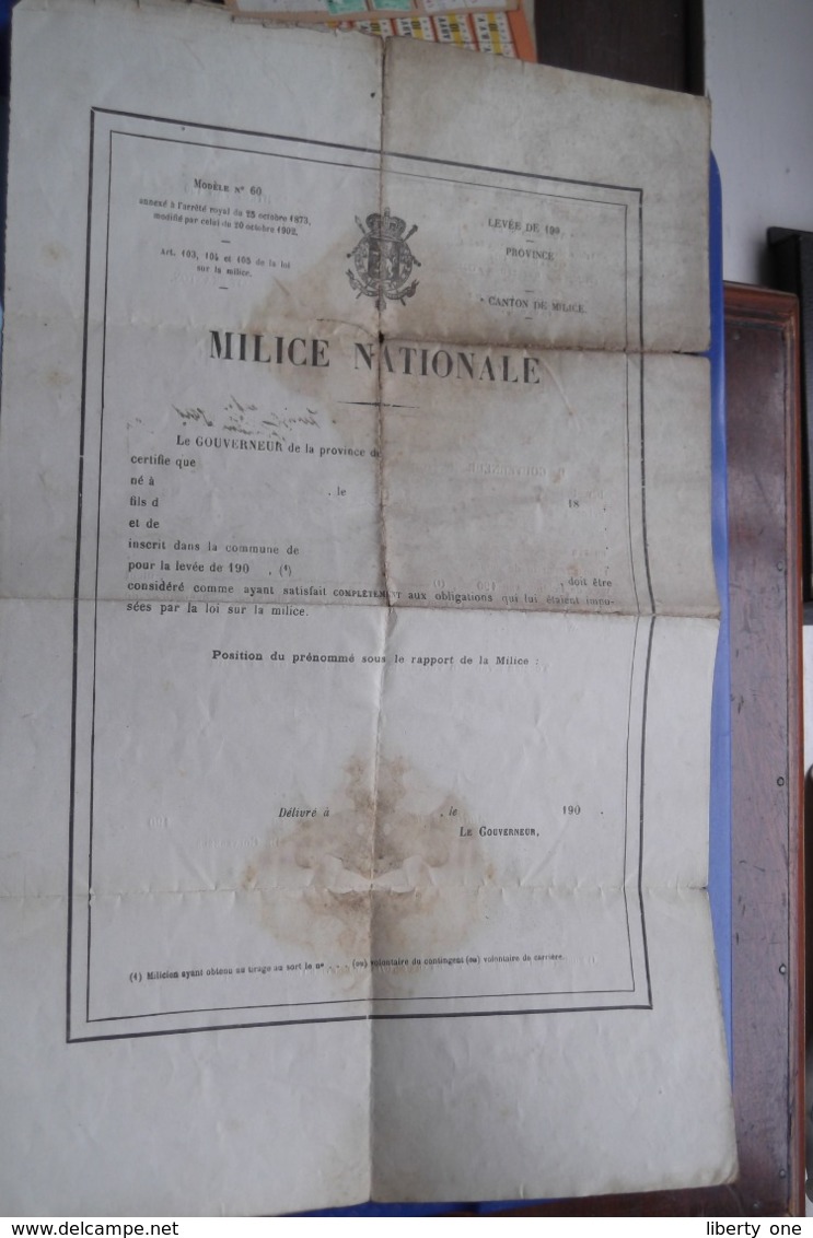 NATIONALE MILITIE ( Lichting 1902  Antwerpen Borgerhout > Jacobs Jaak 1882) 2 Dokumenten ( Zie / Voir Photo ) ! - Dokumente