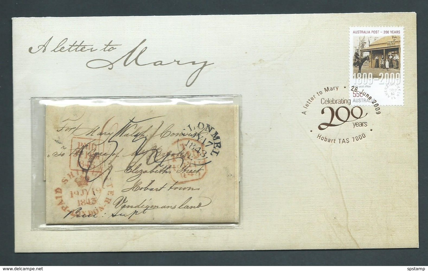 Australia 2009 A Letter To Mary Prestige Cover Limited Release - Covers & Documents