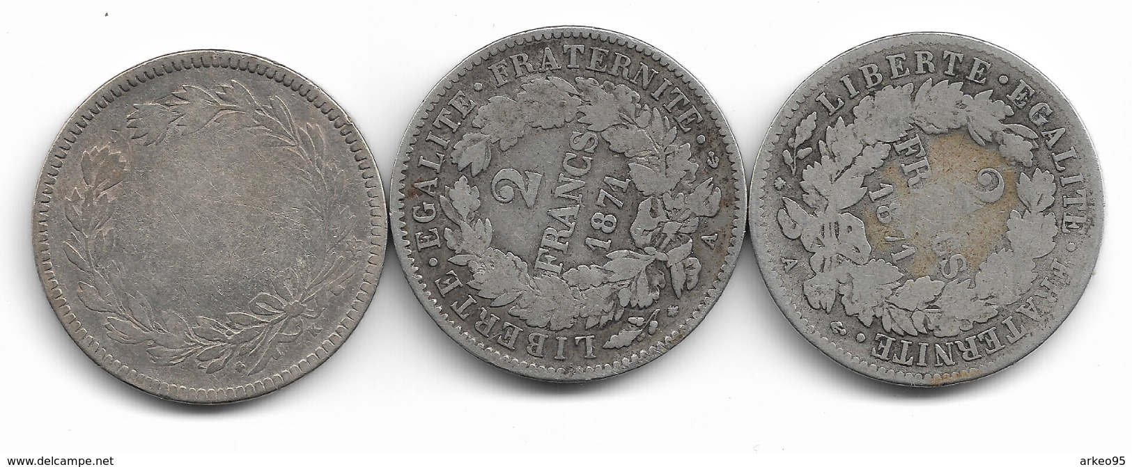 Lot De 3 Pièces De 2 Francs Cérès - Autres & Non Classés