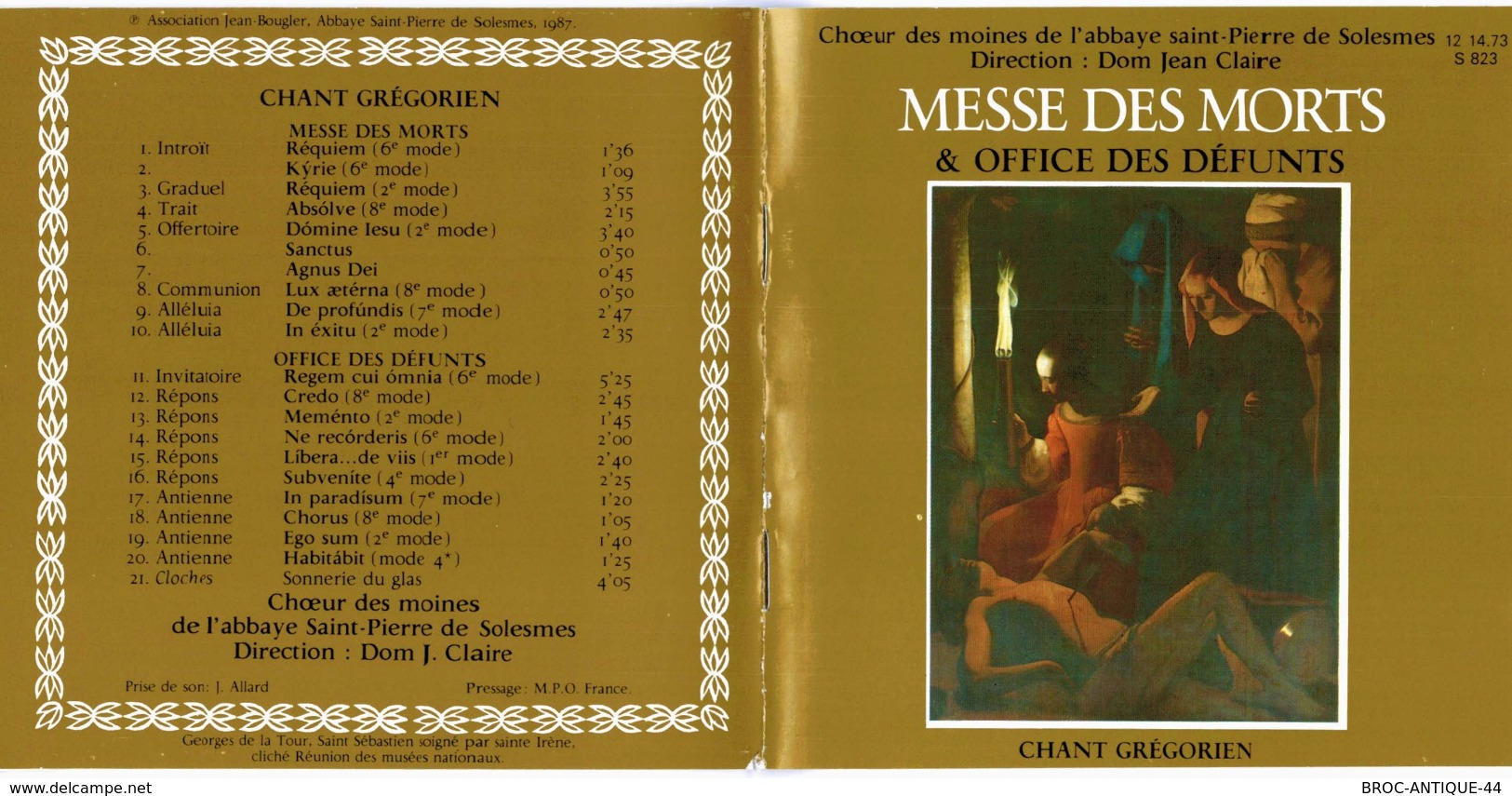 CD N°665 - MESSE DES MORTS & OFFICE DES DEFUNTS - CHANT GREGORIEN - Gospel & Religiöser Gesang