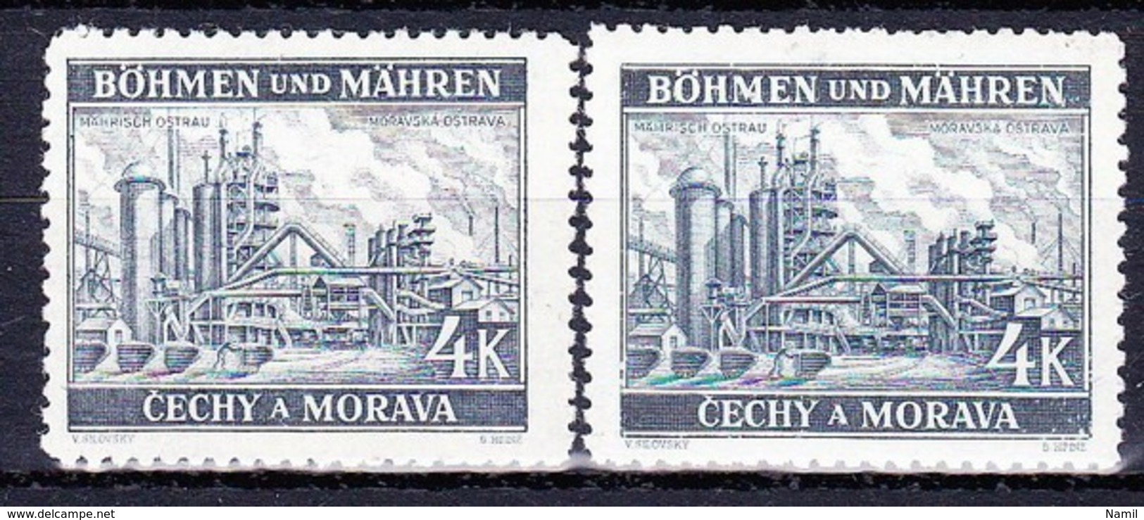 Boheme Et Moravie 1939 Mi 34 (Yv 34), (MNH)** Couleurs - Unused Stamps