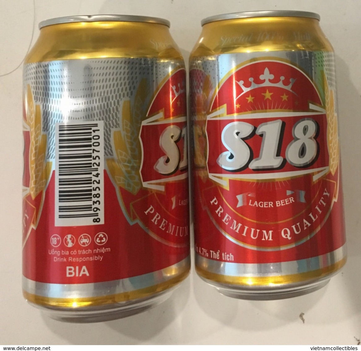 Vietnam Viet Nam S18 330ml Empty Beer Can / Opened By 2 Holes At Bottom - Dosen