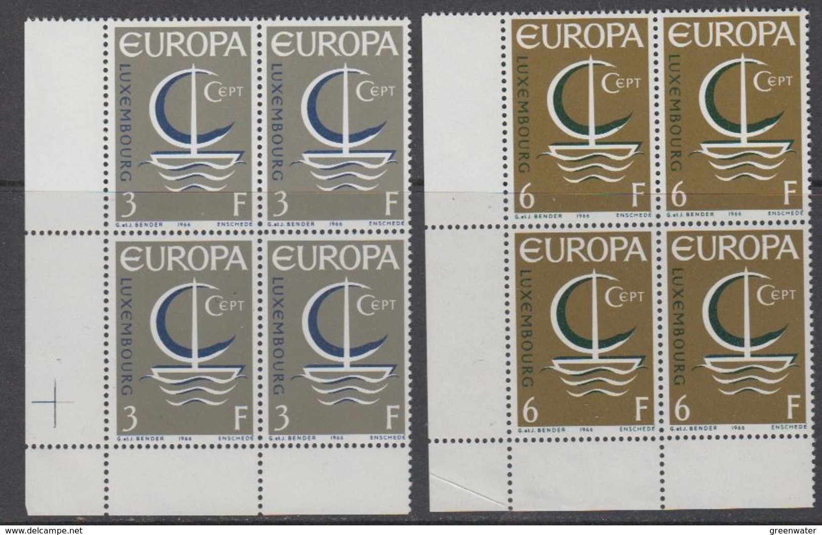 Europa Cept 1966 Luxemburg 2v Bl Of 4 ** Mnh (44698) - 1966