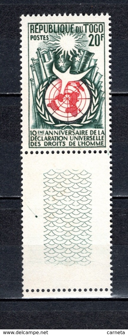 TOGO N° 275   NEUF SANS CHARNIERE COTE  1.10€  DROITS DE L'HOMME - Togo (1960-...)