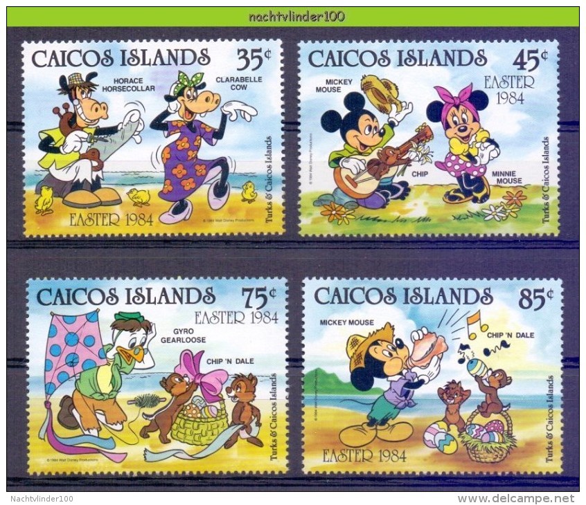 Nct127 WALT DISNEY MICKEY VLIEGER MUZIEK MUSIC KITING PASEN EASTER CAICOS 1984 PF/MNH # - Disney