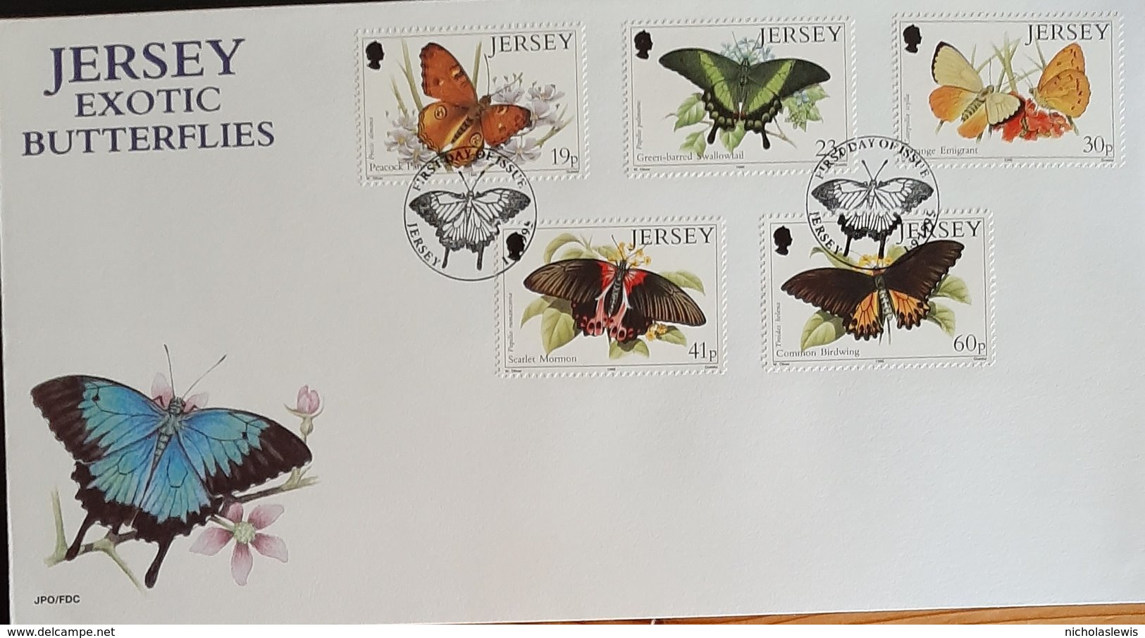 FDC Jersey Exotic Butterflies - 1971-1980 Dezimalausgaben