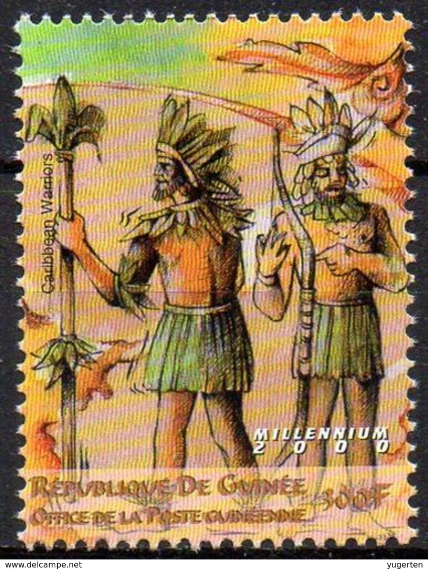 GUINEA 1v MNH**  Caribbean Warriors Archer Archery Hunting Bogenschießen Tiro Al Arco Tir à L'arc Armes - Militaria