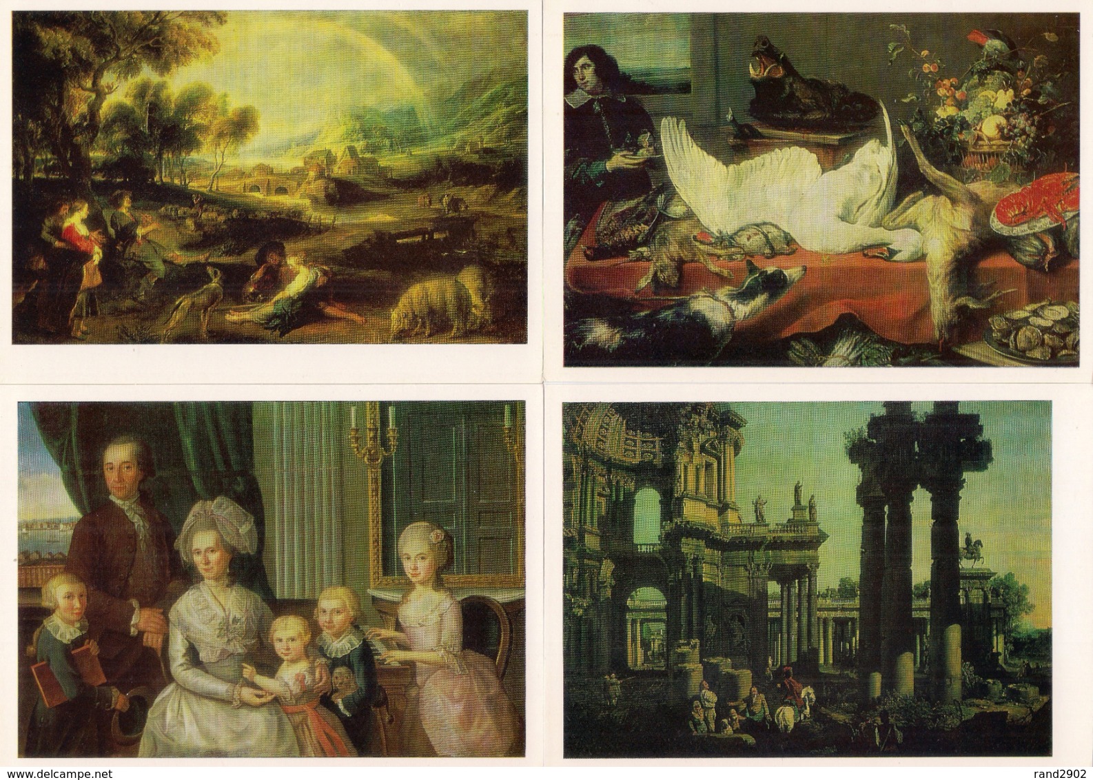 Western European Paintings From Soviet Museum Postcards Set 16 Pcs + Folder USSR 1987 - 5 - 99 Karten