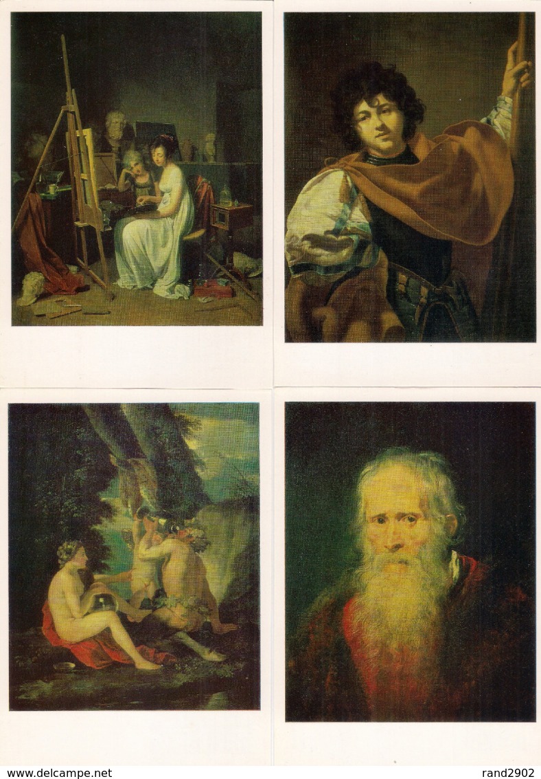 Western European Paintings From Soviet Museum Postcards Set 16 Pcs + Folder USSR 1987 - 5 - 99 Karten