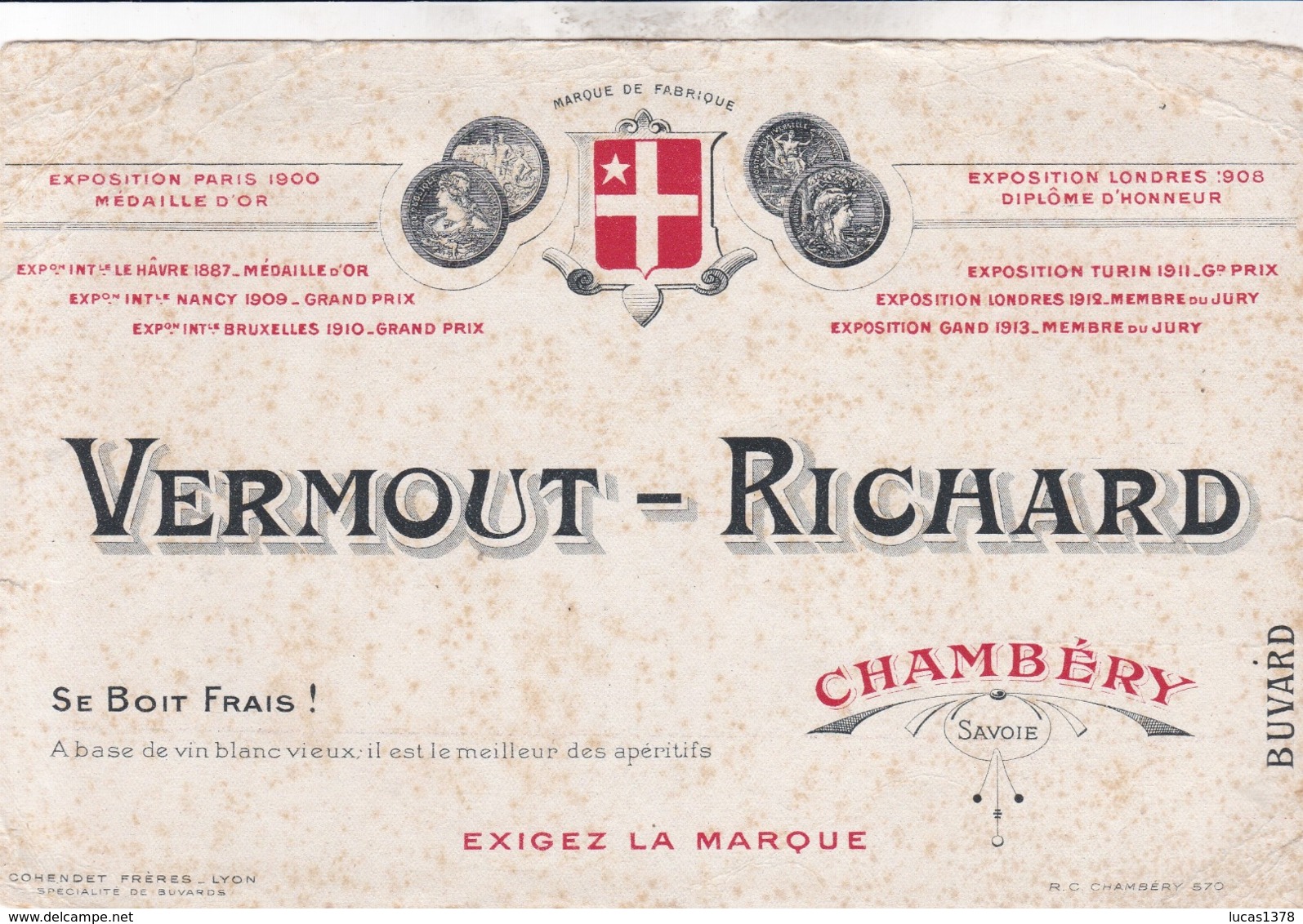 BUVARD / VERMOUT RICHARD CHAMBERY - Liqueur & Bière