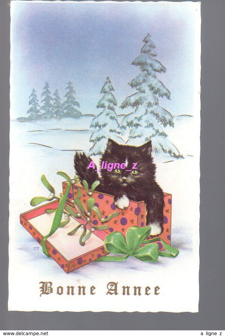 REF 422: CPA Bonne Année Chat Cat - New Year
