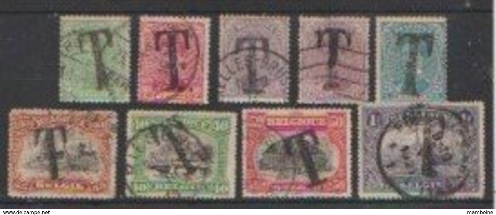 Belgique  1919  TAXE  N° 17 /25 Obliétré  = 9 Valeurs...série Compléte - Sellos