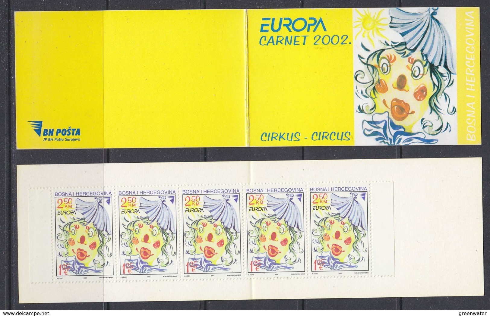 Europa Cept 2002 Bosnia/Herzegovina Sarajevo Booklet  With Strip Of 5v ** Mnh (44705) - 2002