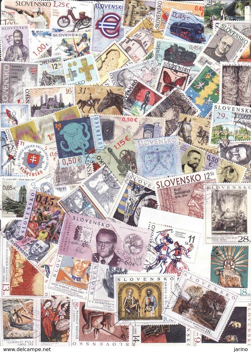 Slovakia 1993-2017,more Than 500 Timbres, 280 Differents, Theme Art, Feuille, Sport, Transport, Max.5 Duplicates, Used - Collections, Lots & Séries