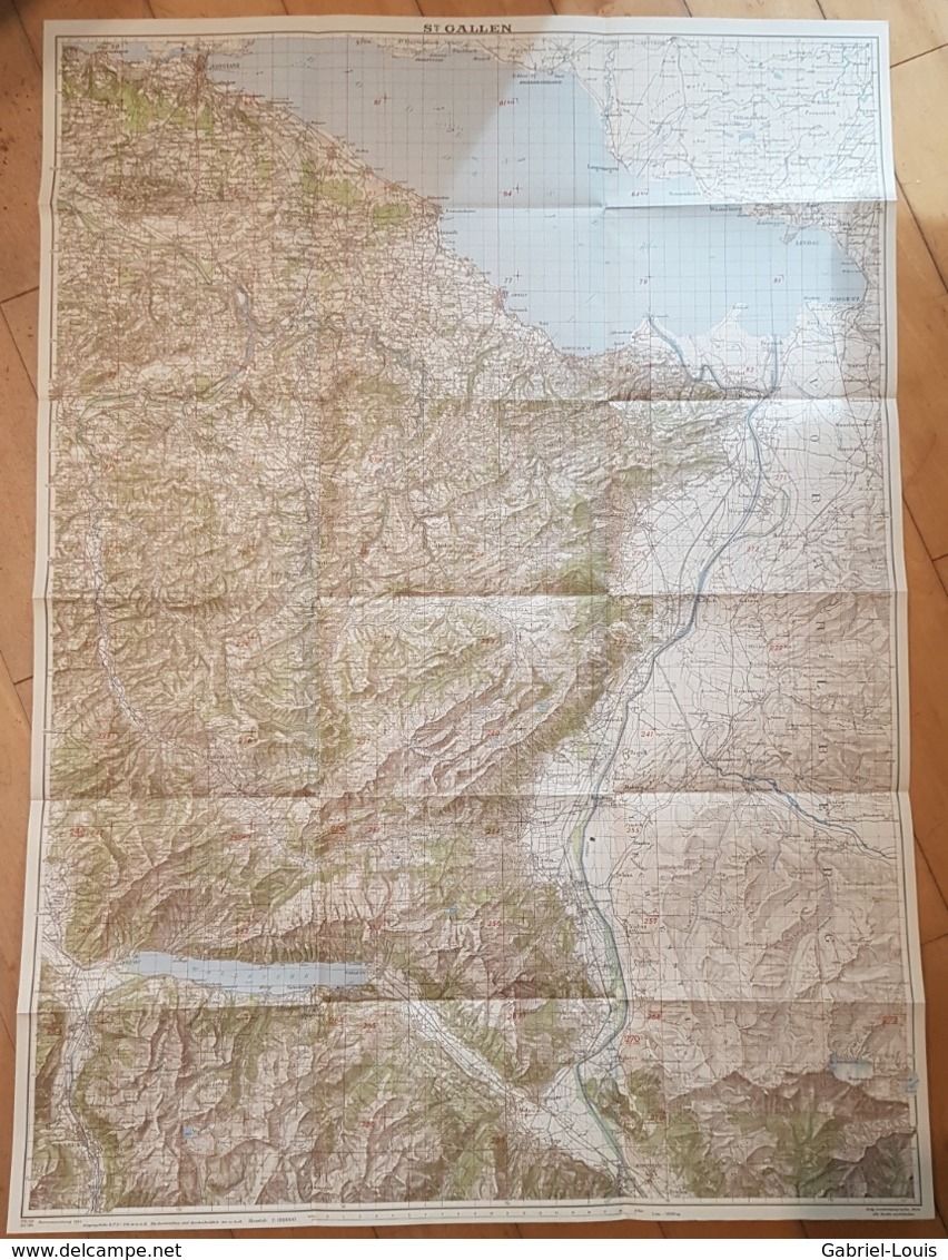 St. Gallen - Bodensee 1944 - Schweiz 1; 100 000 (~75 X 55 Cm)  - Schweiz - Konstanz - Glarus - Bregenz - Topographical Maps