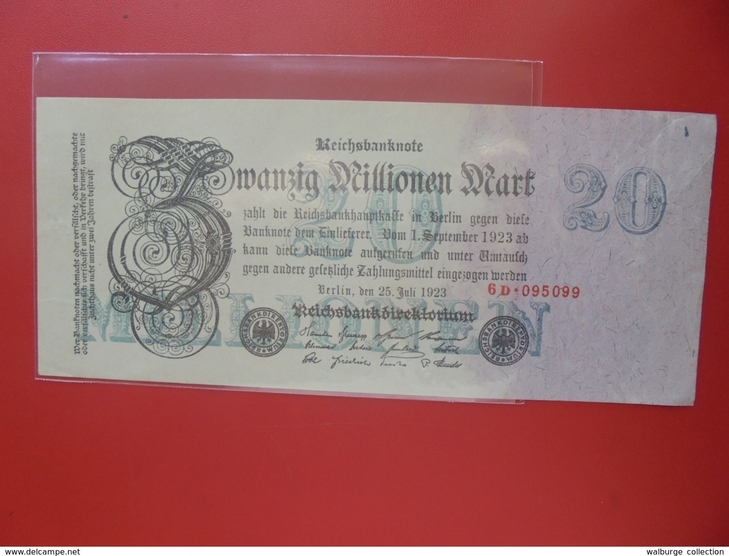 Reichsbanknote 20 MILLIONEN MARK 1923 CIRCULER (B.8) - 20 Millionen Mark