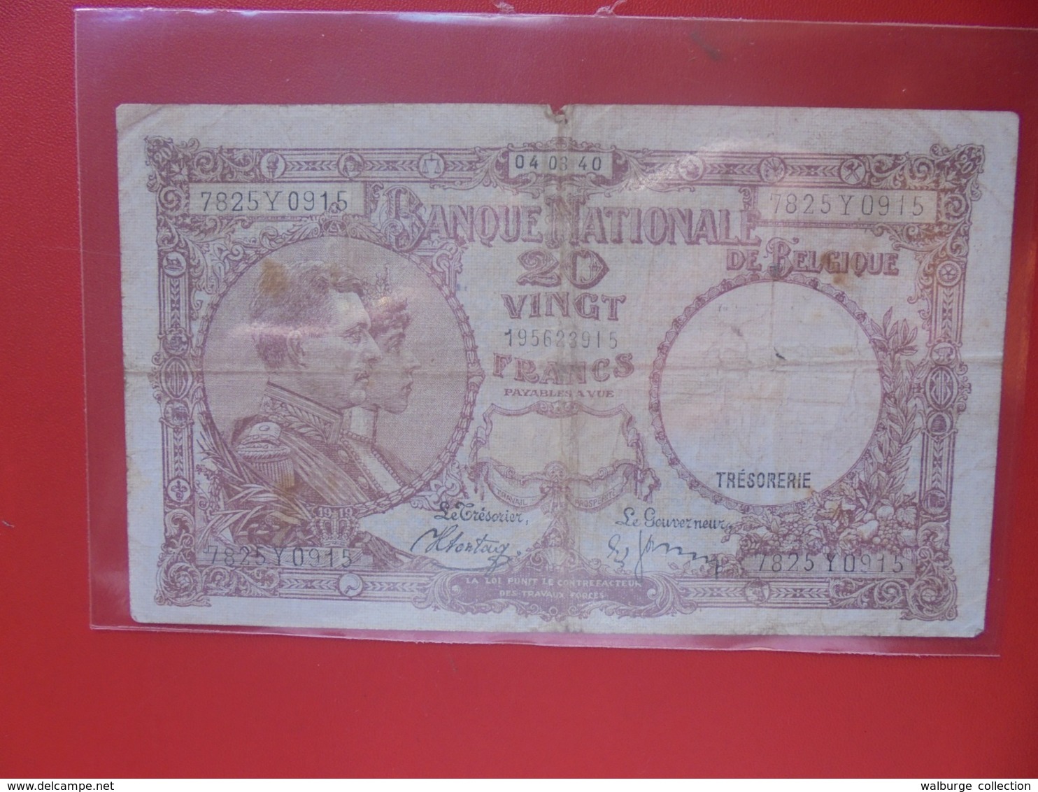 BELGIQUE 20 FRANCS 1940 CIRCULER (B.8) - 20 Francs