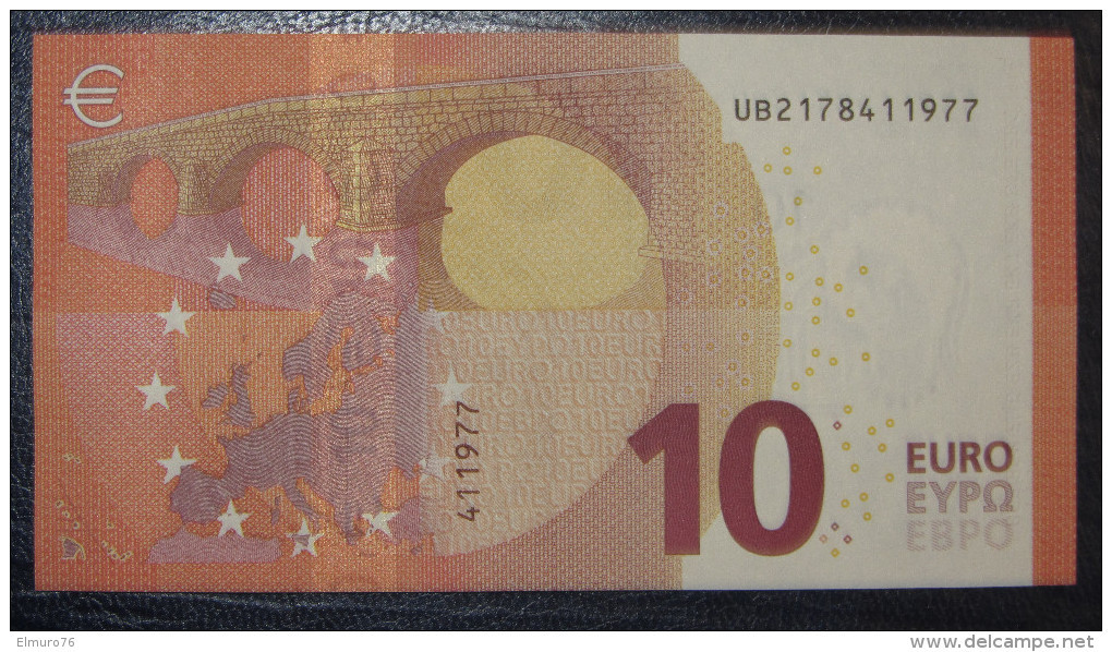 10 Euro U008D2 France Serie UB Charge 17  Draghi Perfect UNC - 10 Euro