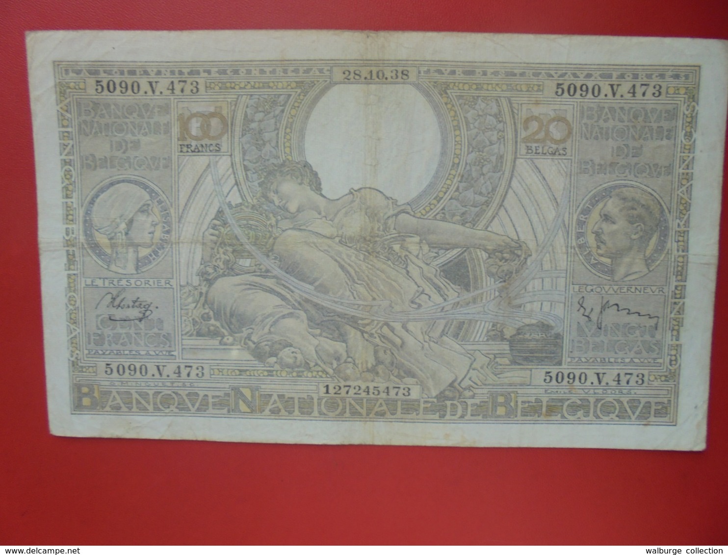 BELGIQUE 100 FRANCS 1938 CIRCULER (B.8) - 100 Francs & 100 Francs-20 Belgas