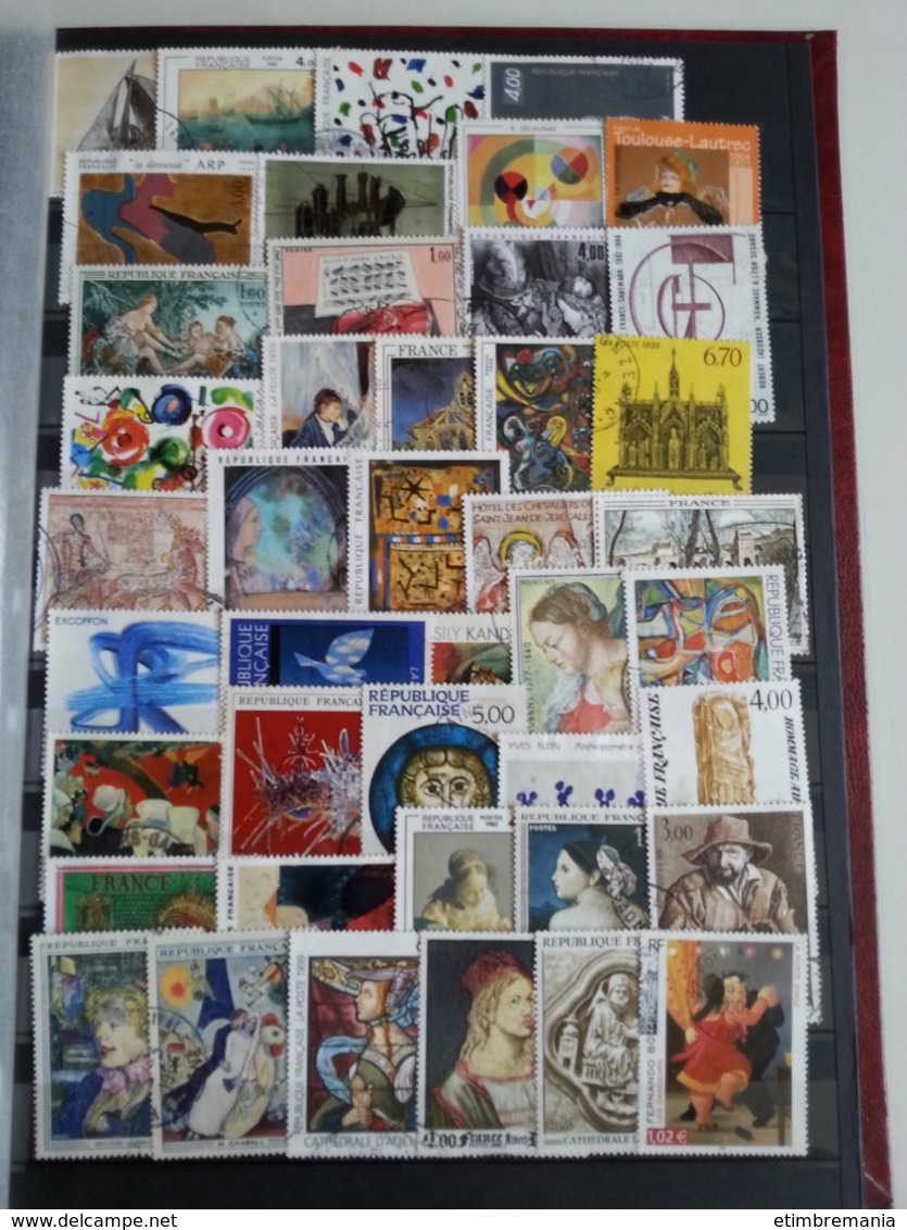 LOT N° e 724 FRANCE un classeur obl. moderne et semi moderne dont surtaxe renoir .