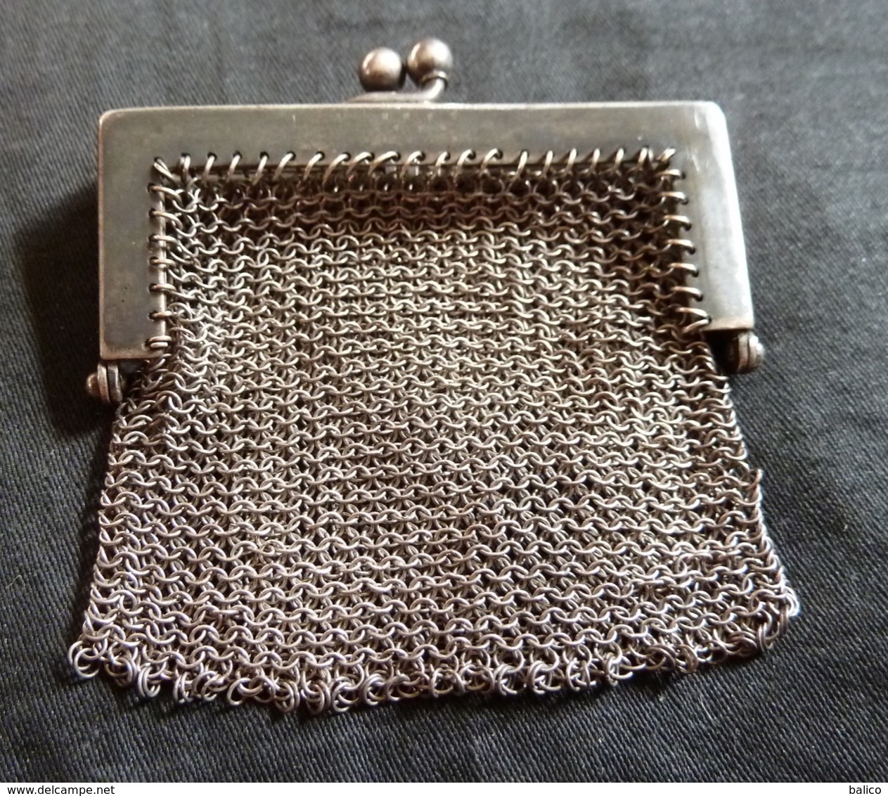 Petite Pochette En Côte De Maille Ancienne   (métal Argenté) - Bourses Et Sacs