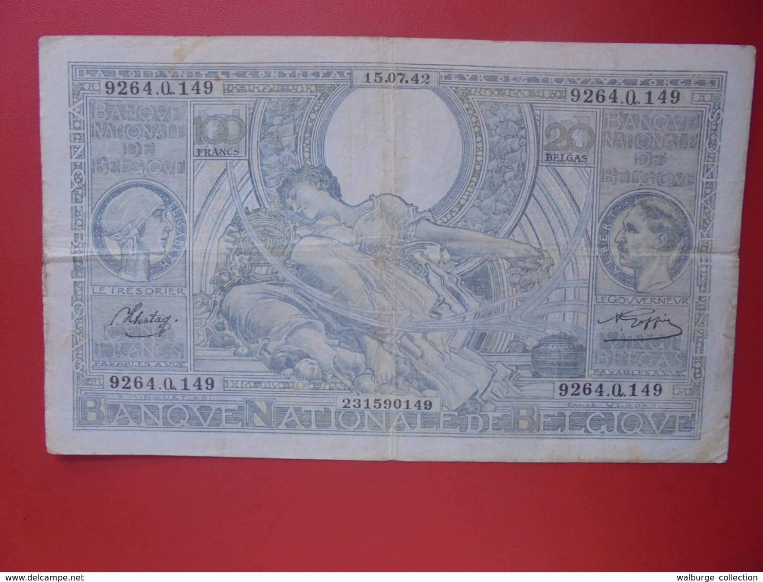 BELGIQUE 100 FRANCS 1942 CIRCULER (B.8) - 100 Francs