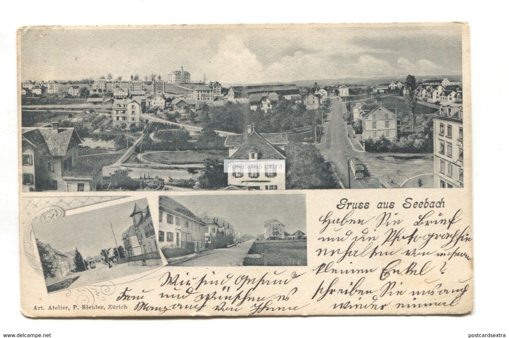 Gruss Aus Seebach, Zurich - 1904 Used Switzerland Multiview Postcard - Zürich