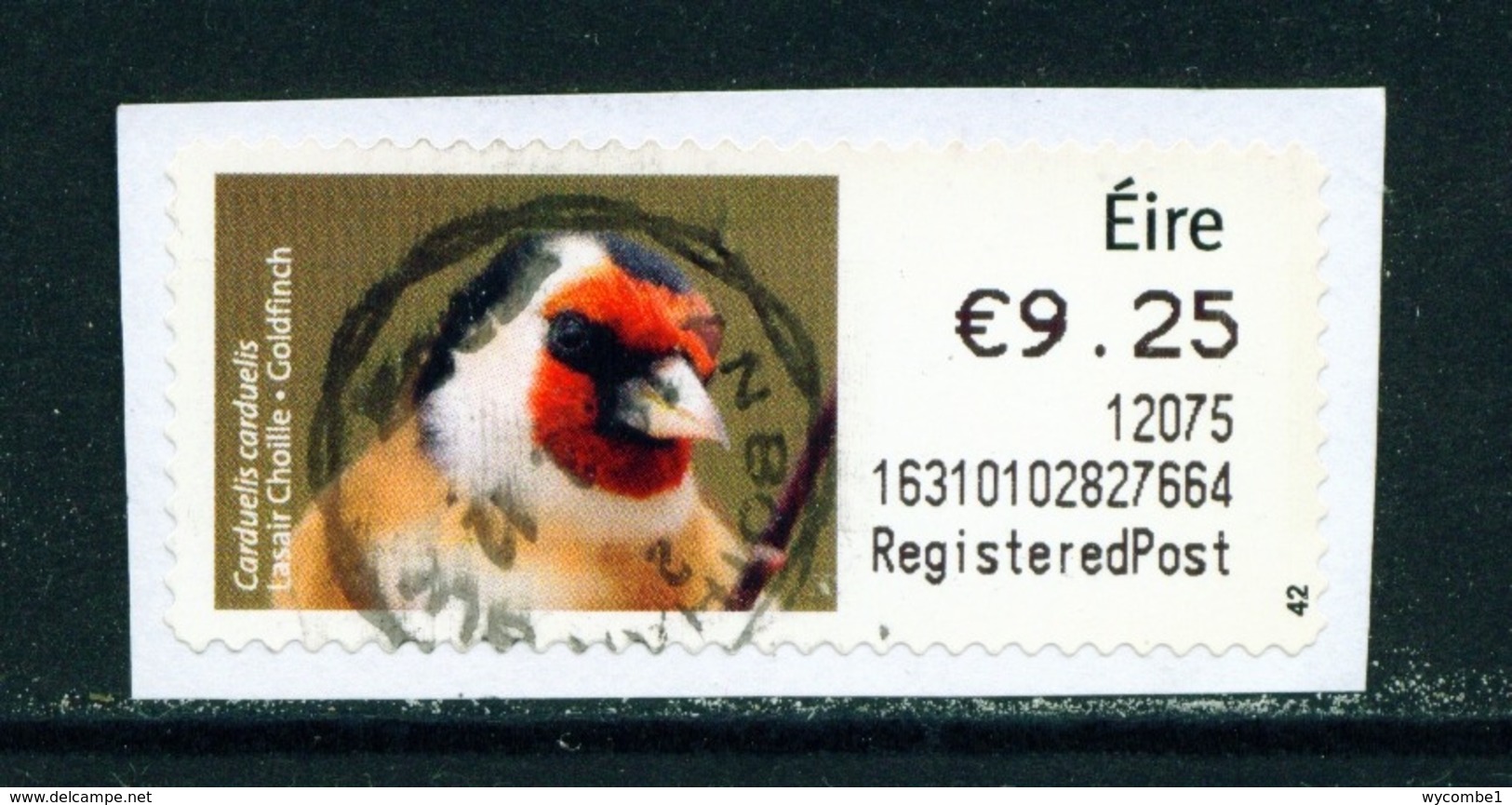 IRELAND  -  2011 Goldfinch SOAR (Stamp On A Roll)  Used On Piece As Scan - Used Stamps