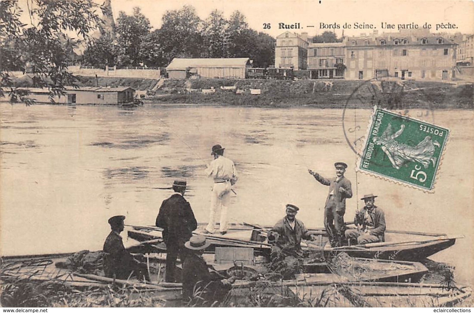 Thème.  Métier.   Pêche A La Ligne :    92       Rueil.Malmaison    Une Partie De Pêche       (Voir Scan) - Pêche