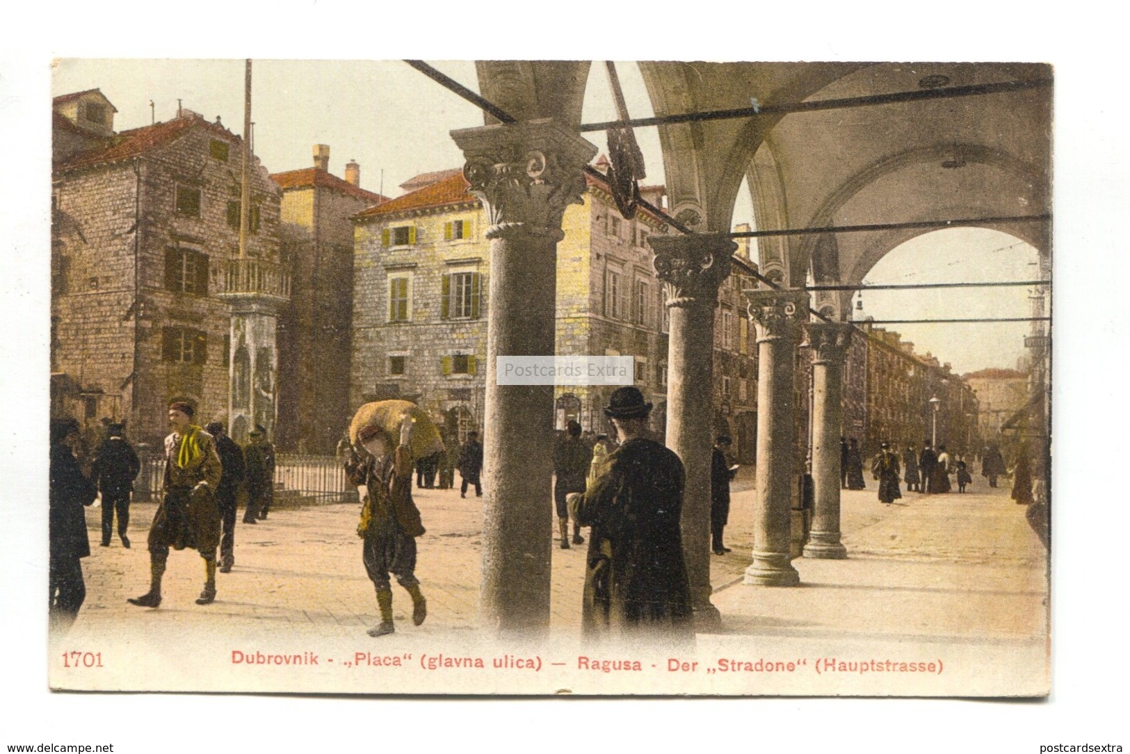 Dubrovnik, Ragusa - Placa (glavna Ulica), Der Stradone (hauptstrasse) - Old Croatia Postcard - Croatia