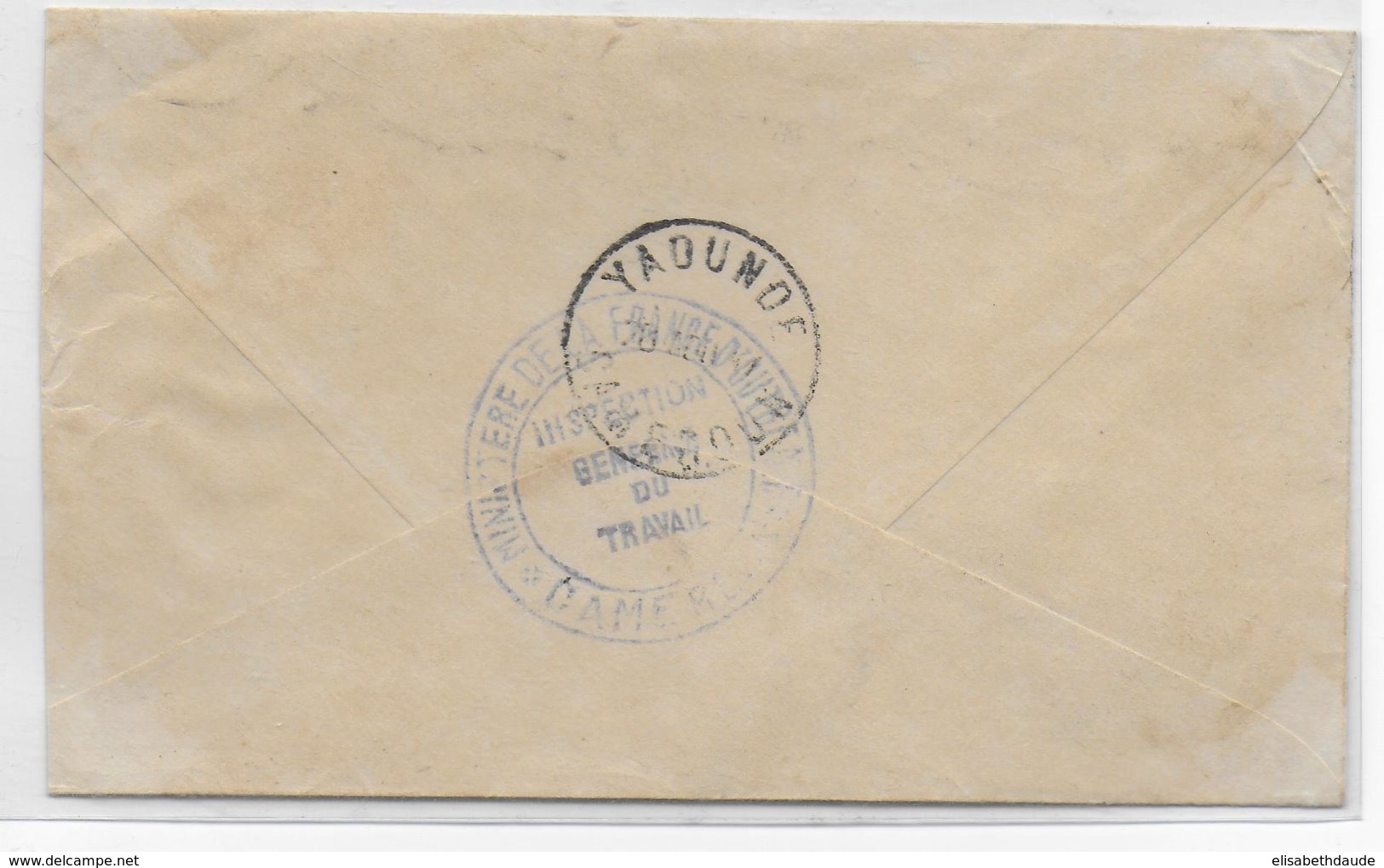 CAMEROUN - 1947 - ENVELOPPE En FRANCHISE DE L'INSPECTION Du TRAVAIL à DOUALA => YAOUNDE - Lettres & Documents