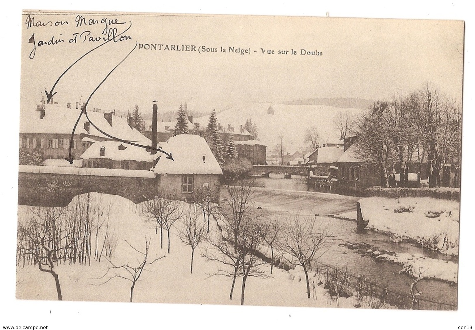 25 - PONTARLIER - (Sous La Neige) - Vue Sur Le Doubs - Pontarlier