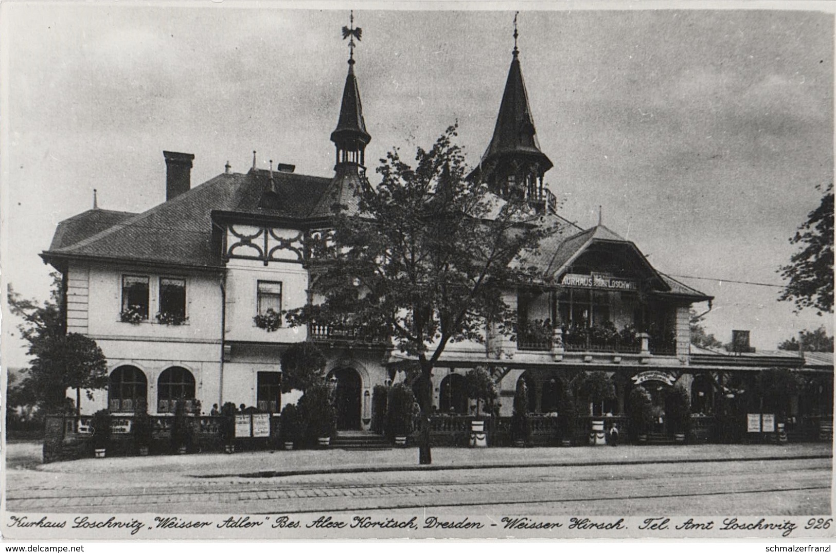 Repro Foto Dresden Restaurant Kurhaus Loschwitz Weißer Adler Bautzner Landstraße Adlerstraße A Weißer Hirsch Bühlau - Sonstige & Ohne Zuordnung