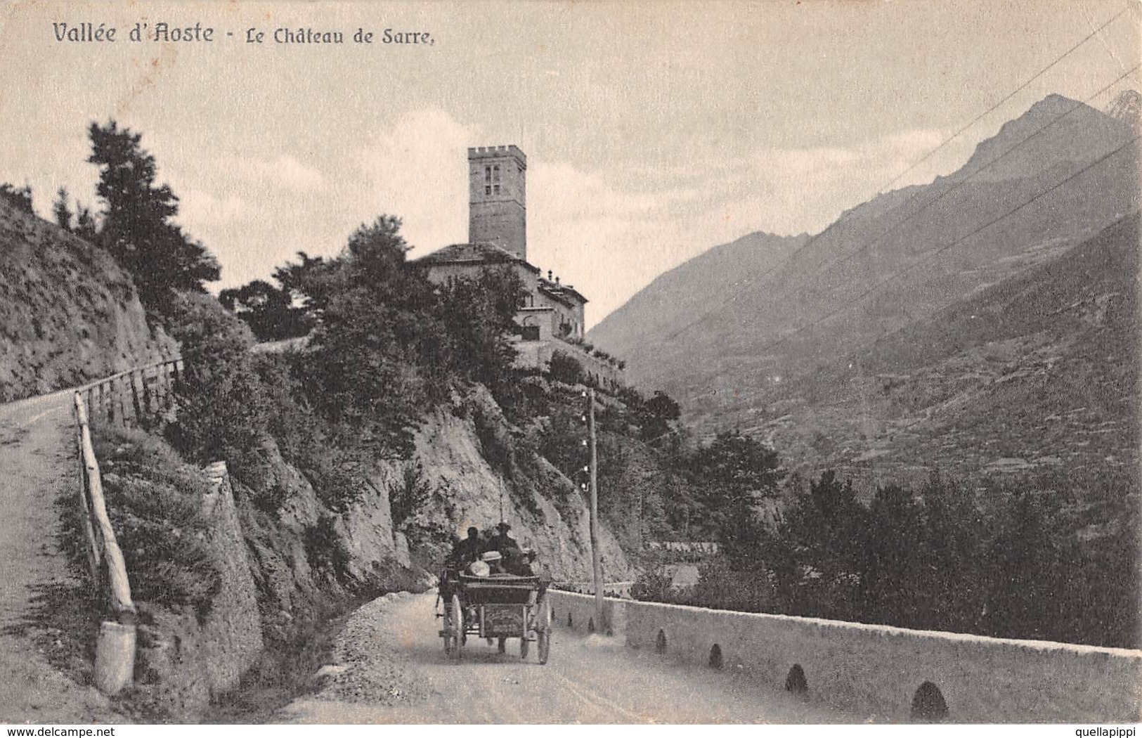 09592 "(AO) LE CHATEAU DE SARRE"  ANIMATA, CARROZZA. CART NON SPED - Altri & Non Classificati