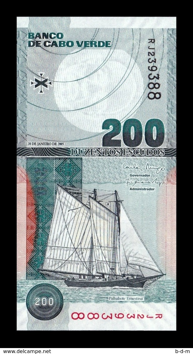 Cabo Cape Verde 200 Escudos 2005 Pick 68 SC UNC - Cabo Verde