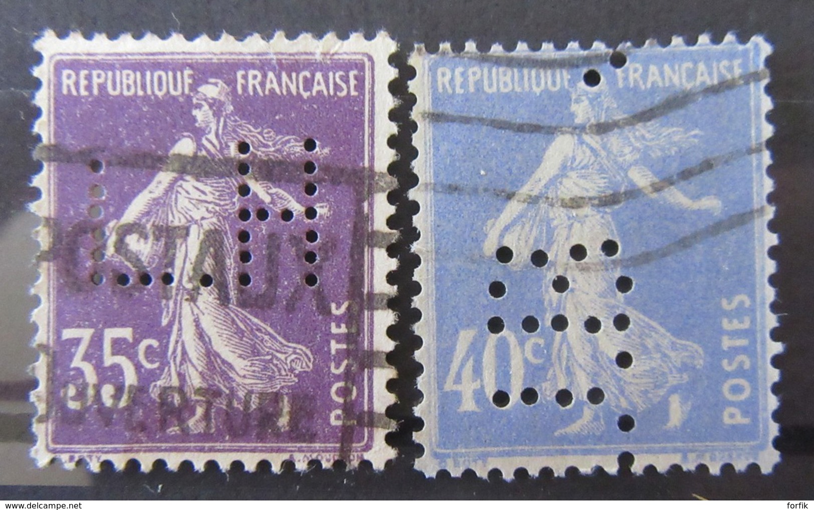 France - Lot De 10 Timbres Type Semeuse, Blanc Et Mouchon Perforés Pour étude - Autres & Non Classés