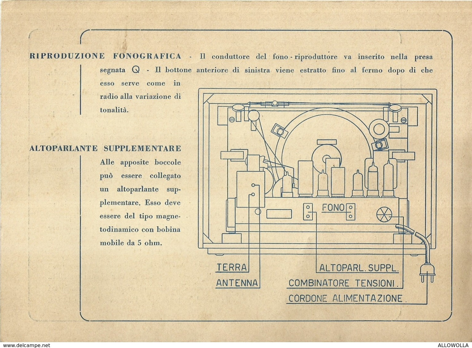 5248 " PHILIPS RADIO-ISTRUZIONI PER L'USO DELL'APPARECCHIO TIPO BI 594 A" ORIGINALE - Non Classés